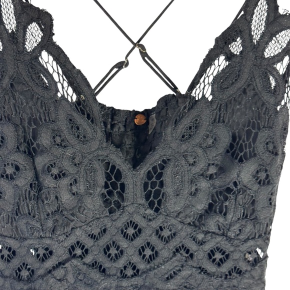 Free People One Adella Black Cami Tank Top Sz S - Picture 5 of 9